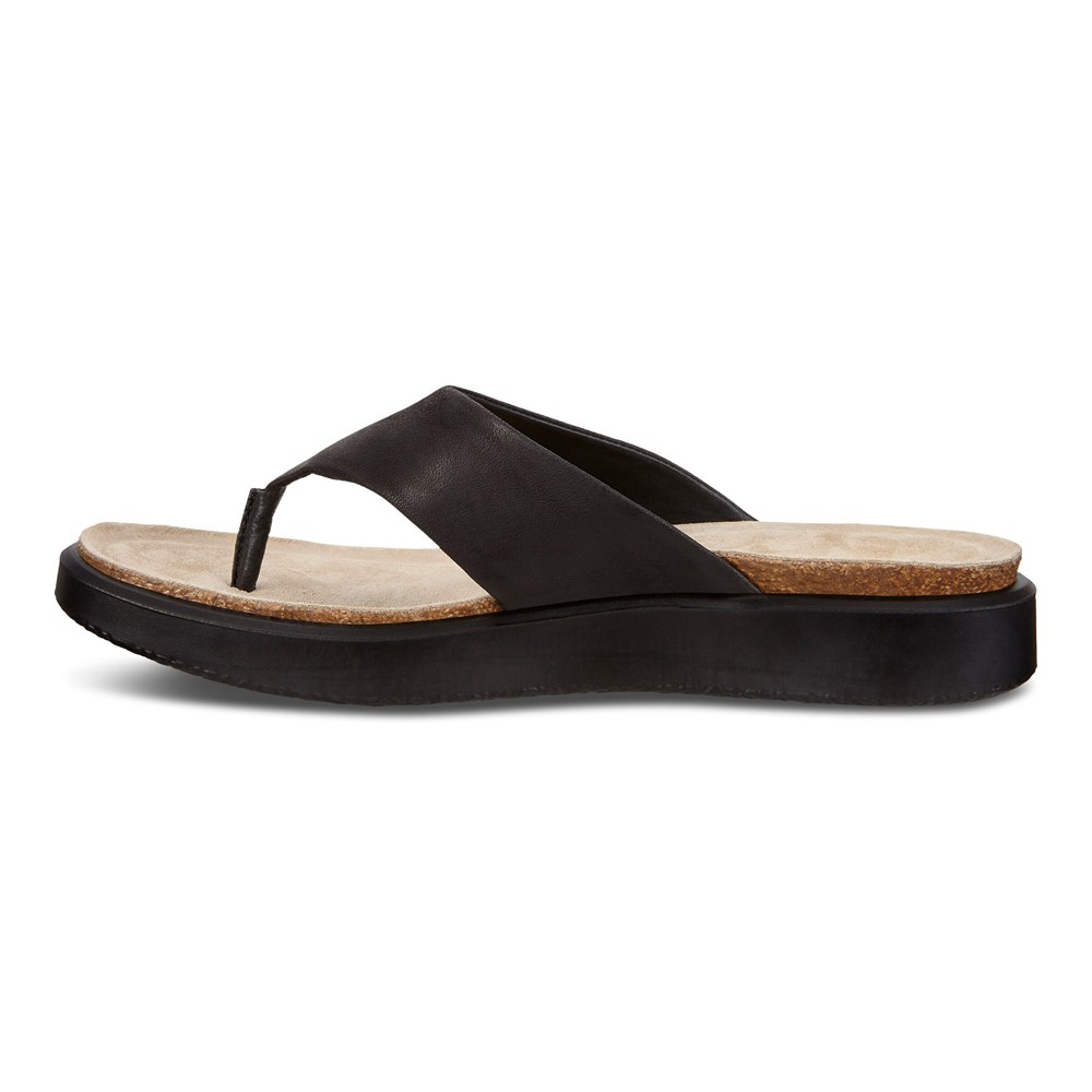 ECCO Womens Sandals Black - Corksphere Thong - TFB-943871